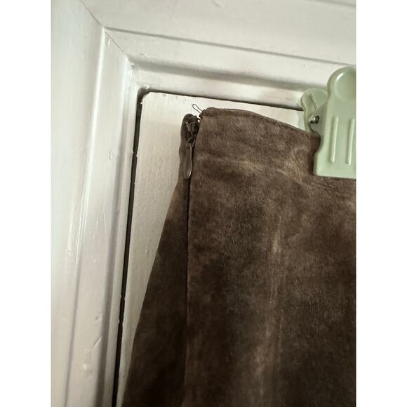 MONTANACO Leather Studded Embellished Jacket Skirt Set Brown Prairie Western -L - Picture 11 of 12